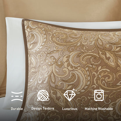 Jacquard Comforter Set with Bedskirt and Decor Pillows
