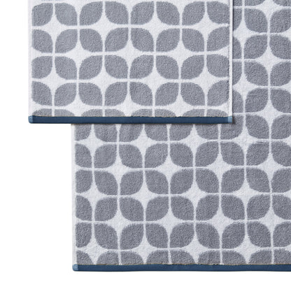 6-Piece Jacquard Geometric Design Bath Towel Set