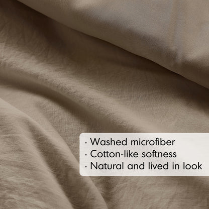 Soft Washed Pleated Duvet Cover Set