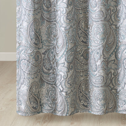 Shower Curtain Traditional Jacquard Bath Curtain with 12 Button Holes