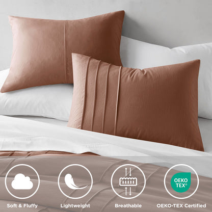 Soft Washed Pleated Duvet Cover Set