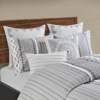 Cotton Oblong Pillow with Tassel Fringe, Ivory
