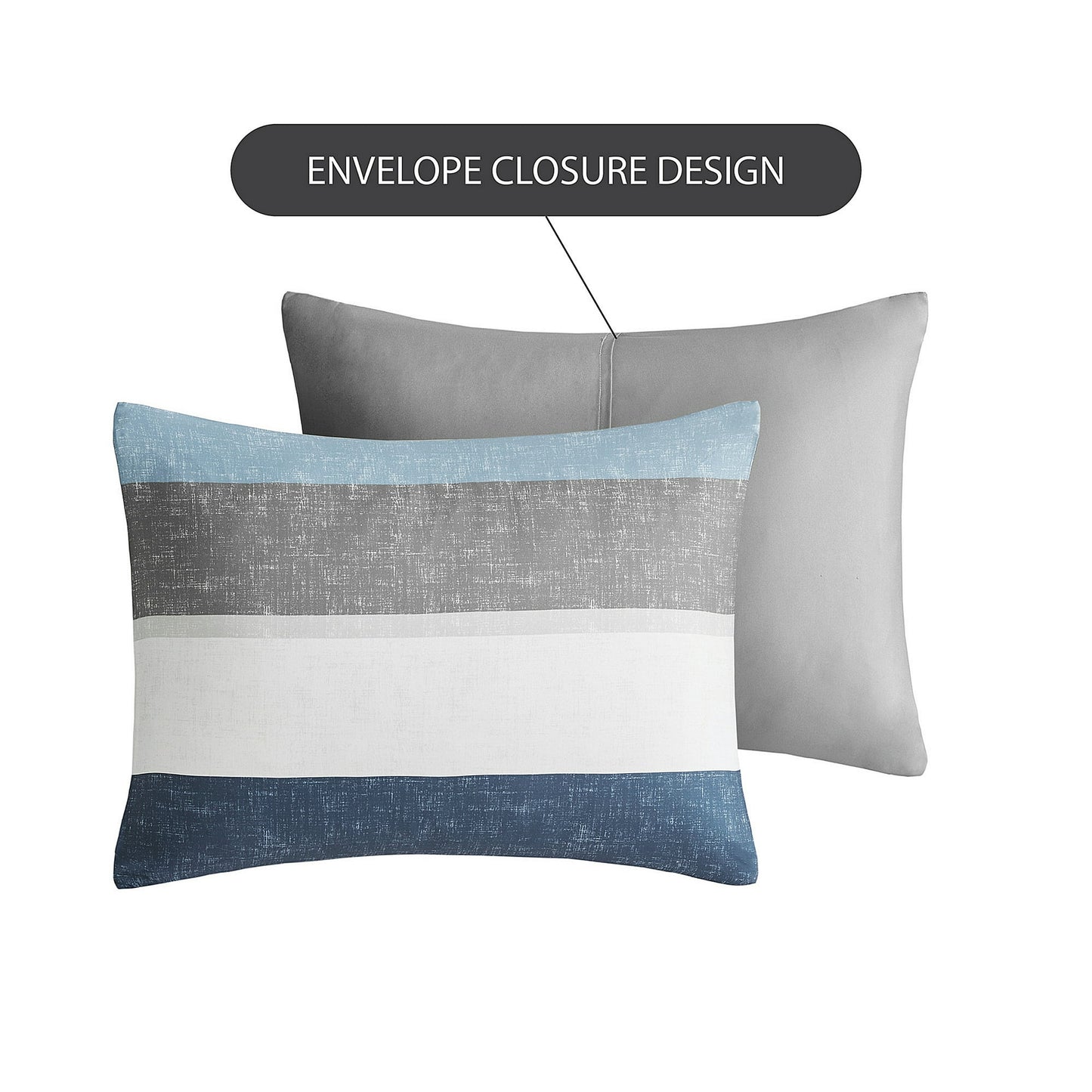 Stripe Comforter Set Bed in a Bag Bedding Set for Dorm Room, Comforter Bed Set with Flat Sheet and Fitted Sheet