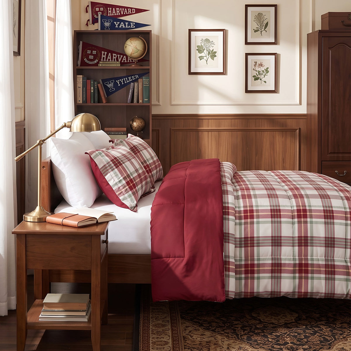 Harrison Plaid Reversible Comforter Bed Set with Pillow Shams