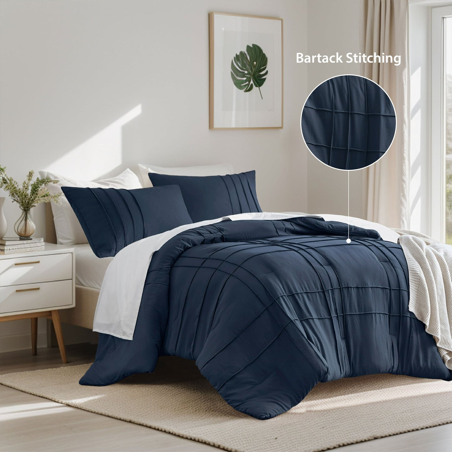 Soft Washed Pleated Comforter Set
