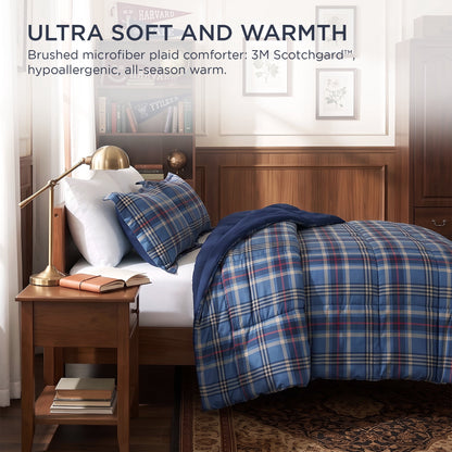 Harrison Plaid Reversible Comforter Bed Set with Pillow Shams