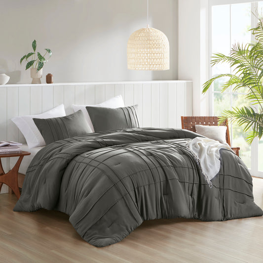 Soft Washed Pleated Comforter Set