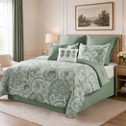 Kamira Cotton Paisley Floral Reversible Comforter Set