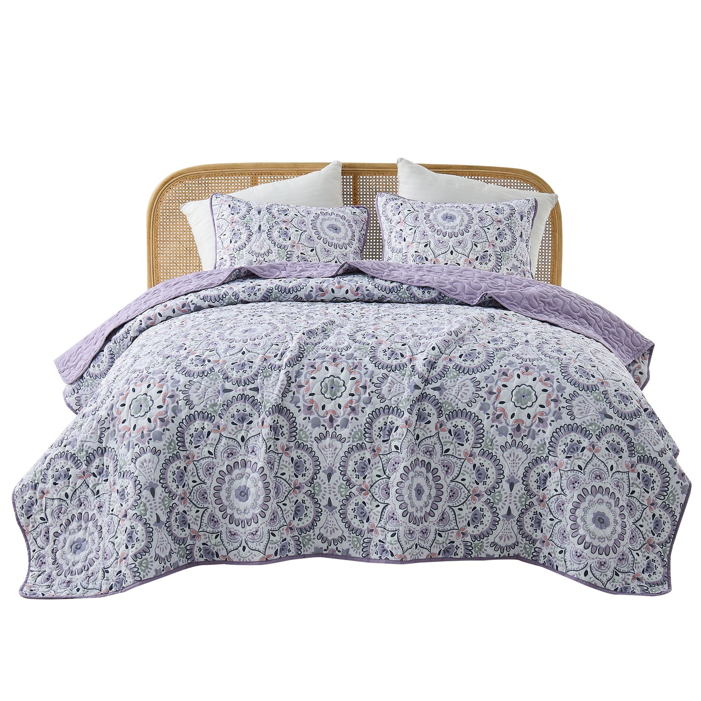 Boho Medallion Reversible Quilt Set with Pillowcase
