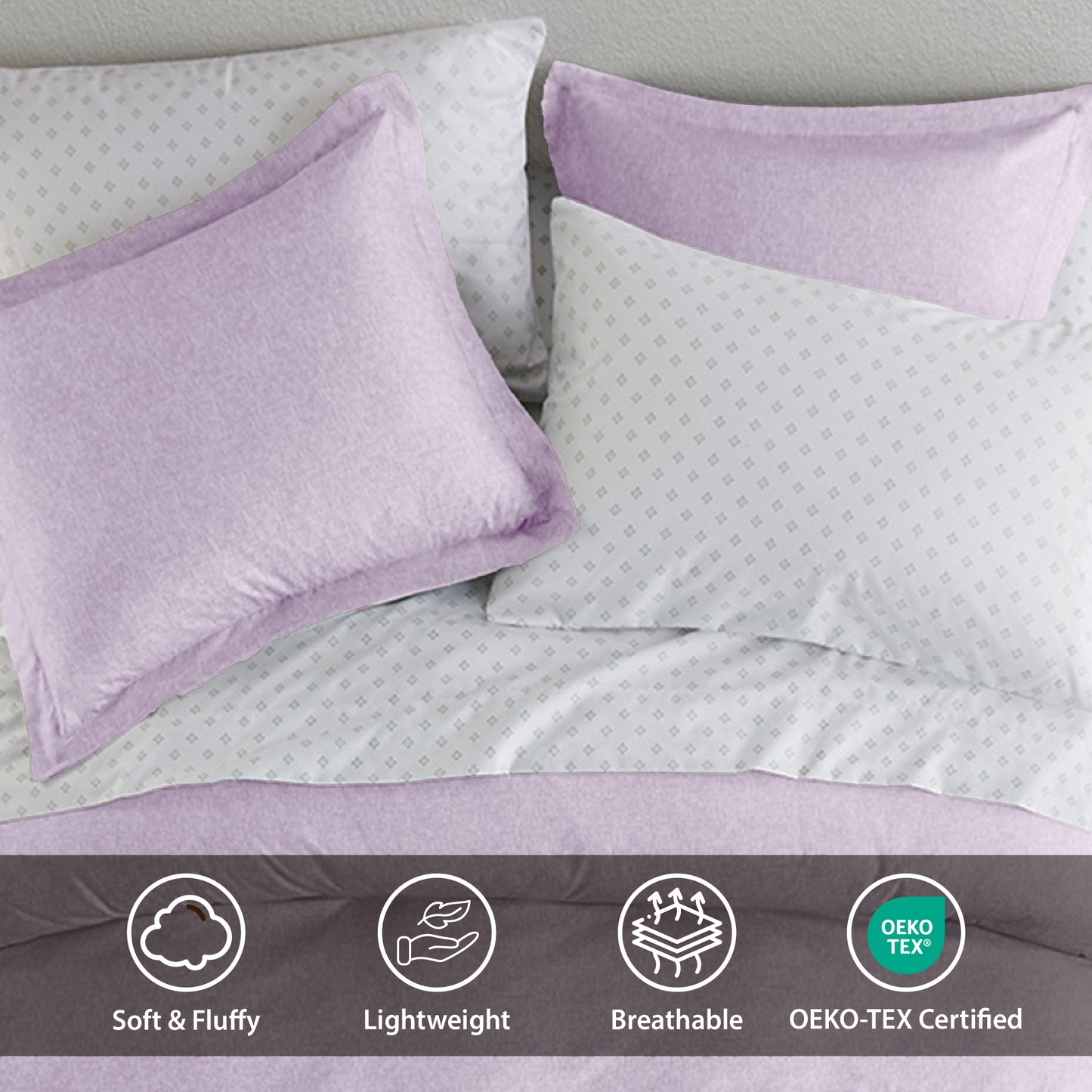 Chambray Print Microfiber Comforter Set with Bed Sheets