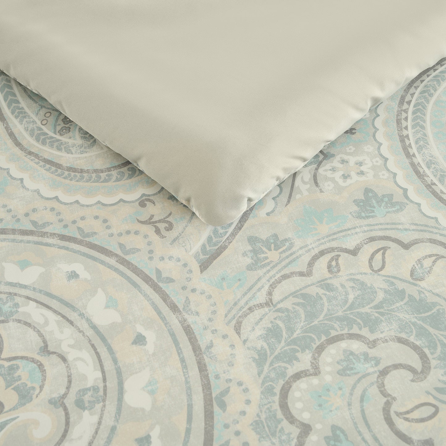 Cotton Floral Printed Reversible Comforter Set