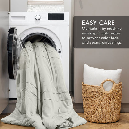 Soft Washed Pleated Comforter Set