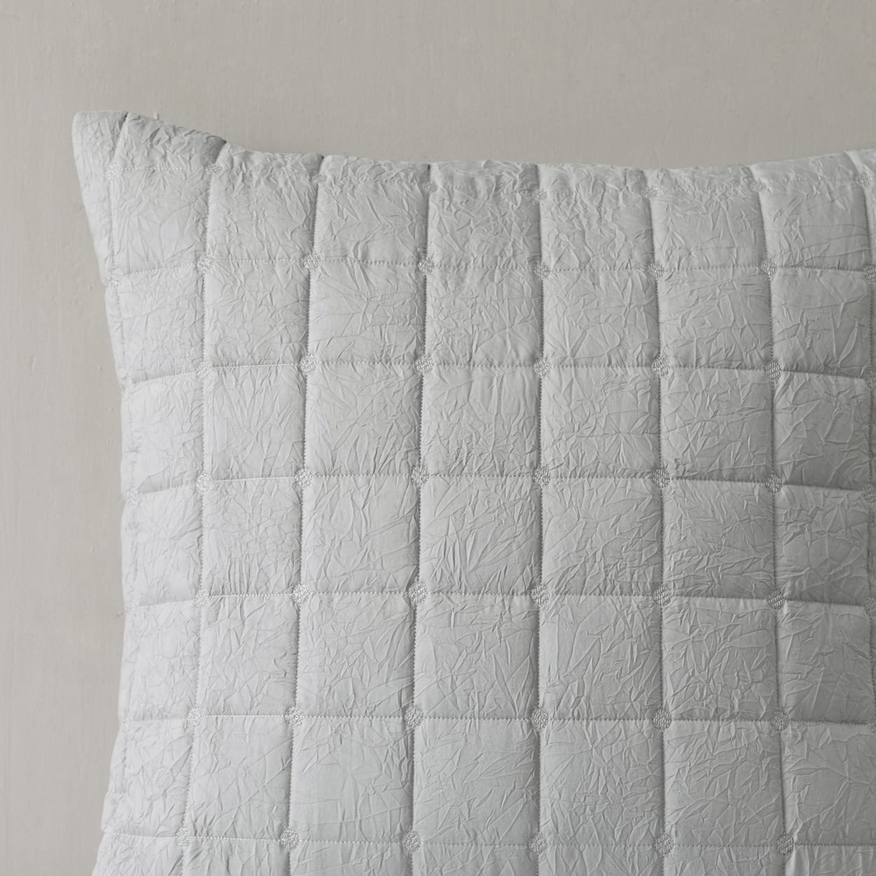 Single Quilted Euro Sham, Grey