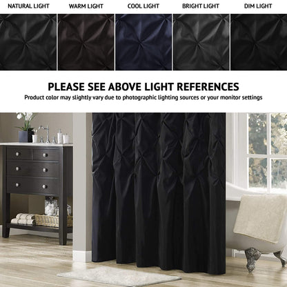 Shower Curtain Faux Satin Bath Curtain with 12 Button Holes Lightweight Bathroom Curtain Decor