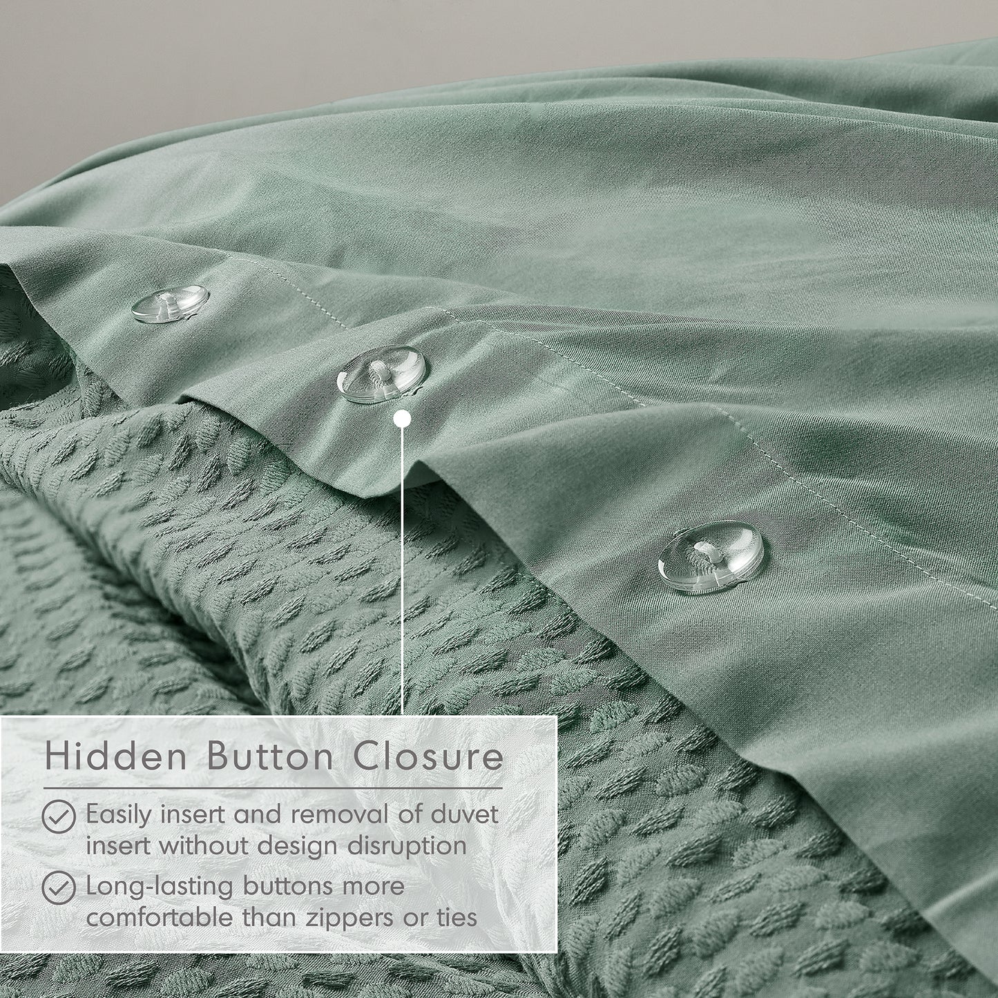 Waffle Weave Textured Duvet Cover Set