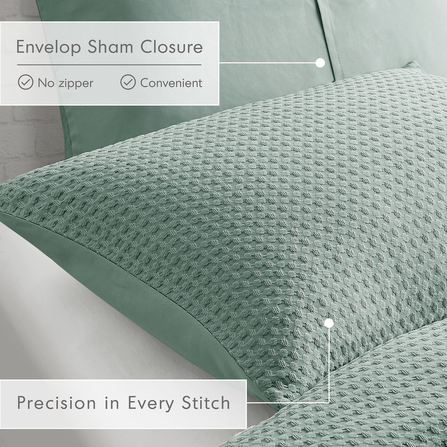 Waffle Weave Textured Duvet Cover Set