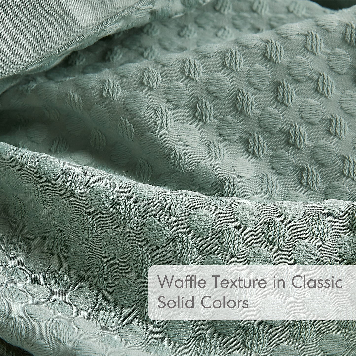 Waffle Weave Textured Duvet Cover Set