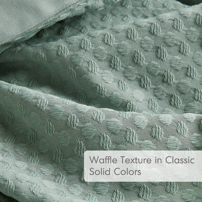 Waffle Weave Textured Duvet Cover Set