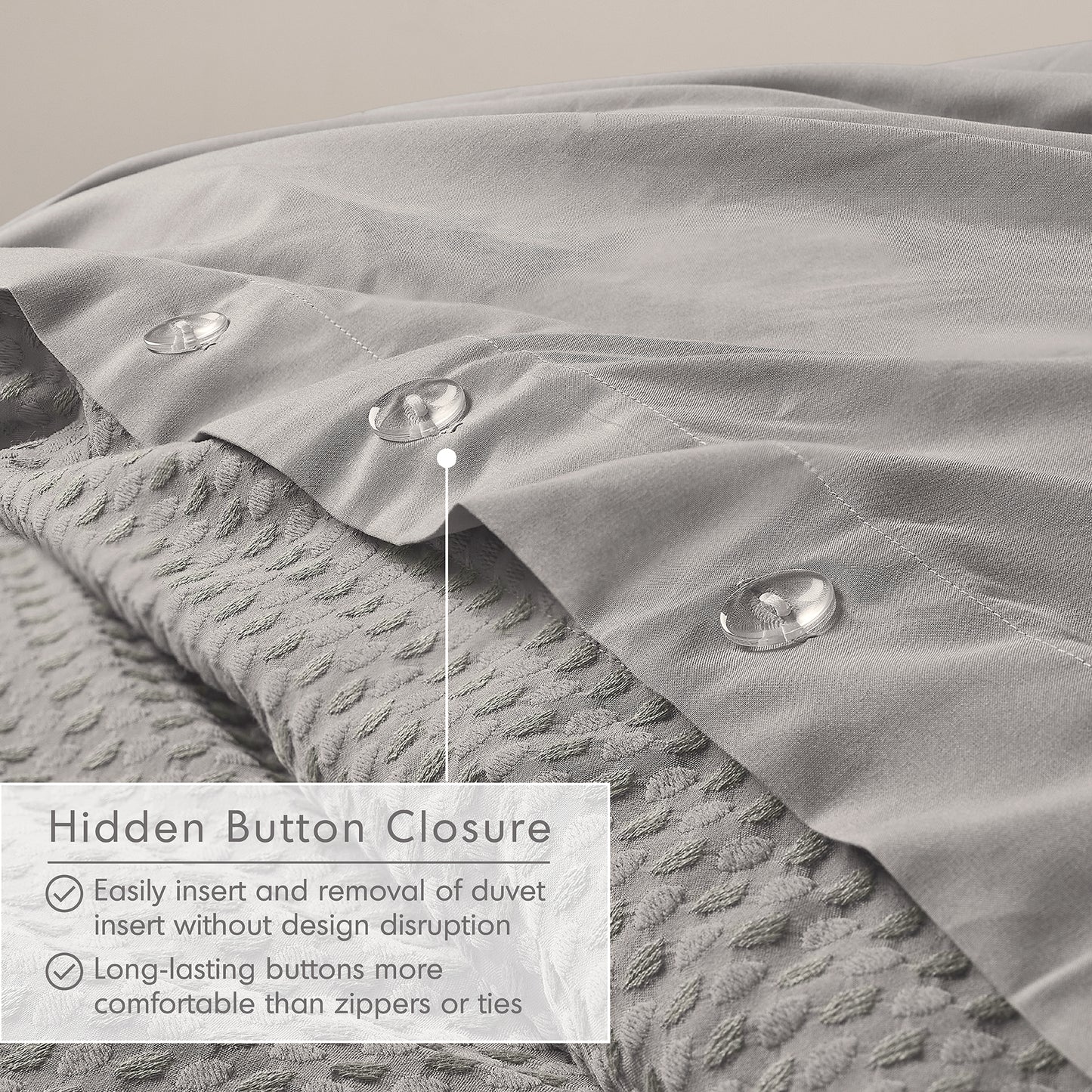 Waffle Weave Textured Duvet Cover Set