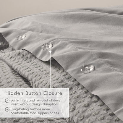 Waffle Weave Textured Duvet Cover Set