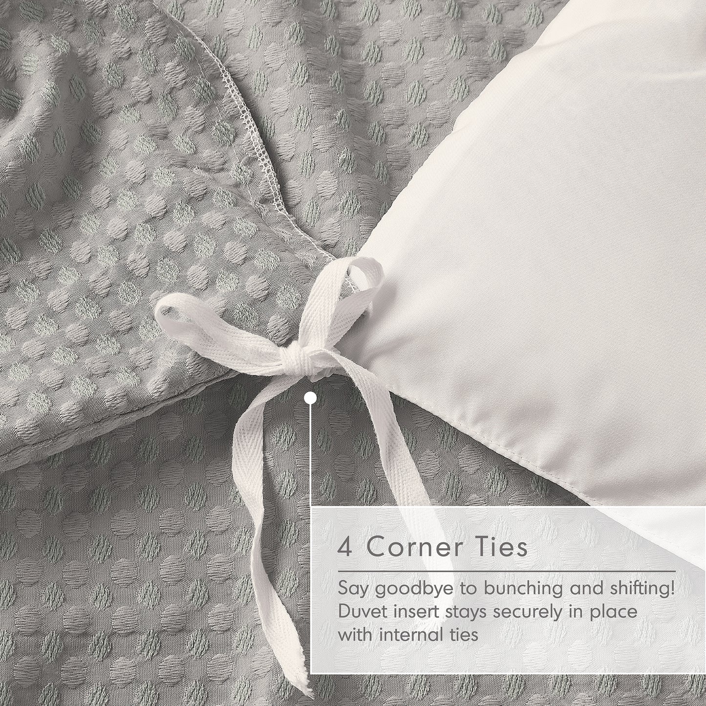 Waffle Weave Textured Duvet Cover Set