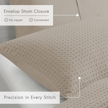 Waffle Weave Textured Duvet Cover Set