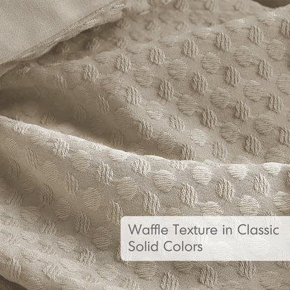 Waffle Weave Textured Duvet Cover Set