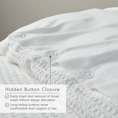 Waffle Weave Textured Duvet Cover Set