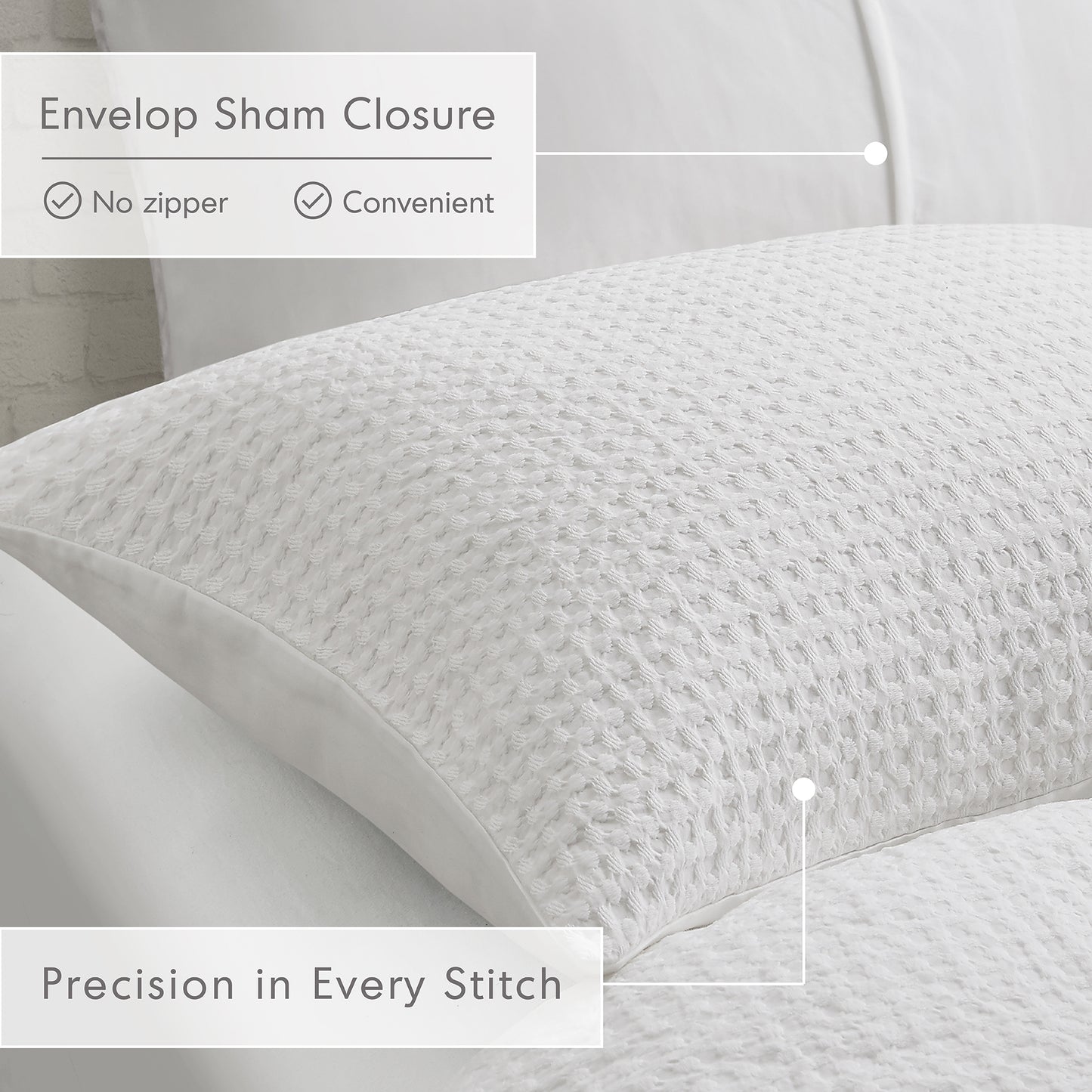 Waffle Weave Textured Duvet Cover Set