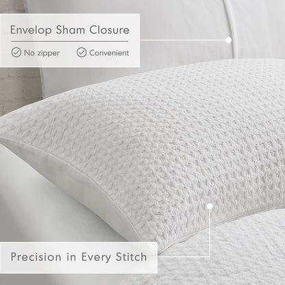 Waffle Weave Textured Duvet Cover Set