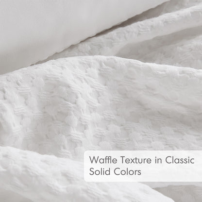 Waffle Weave Textured Duvet Cover Set