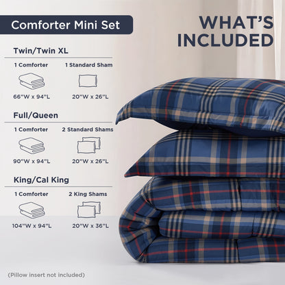 Harrison Plaid Reversible Comforter Bed Set with Pillow Shams