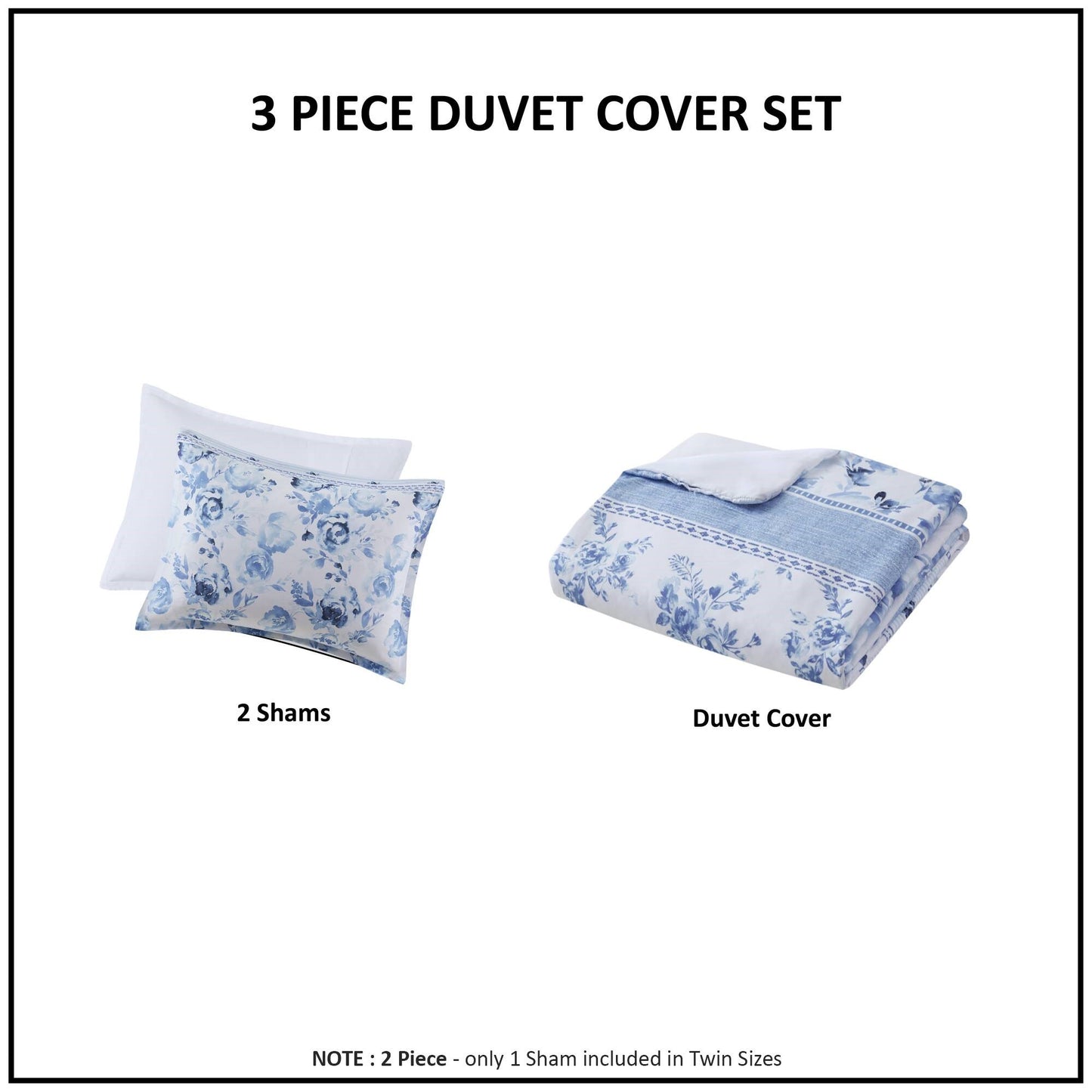 Floral Striped Duvet Cover Set
