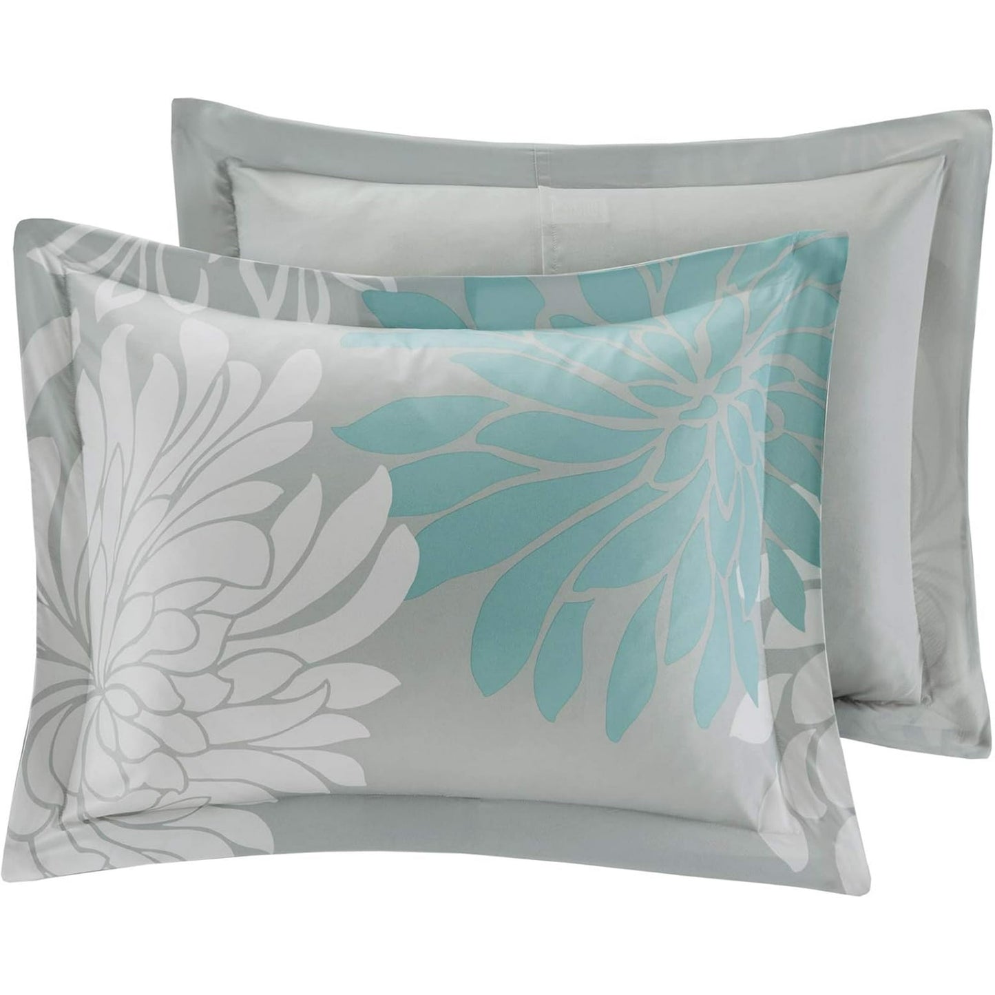 Aqua Printed Floral Comforter Set with 100% Cotton Bed Sheet