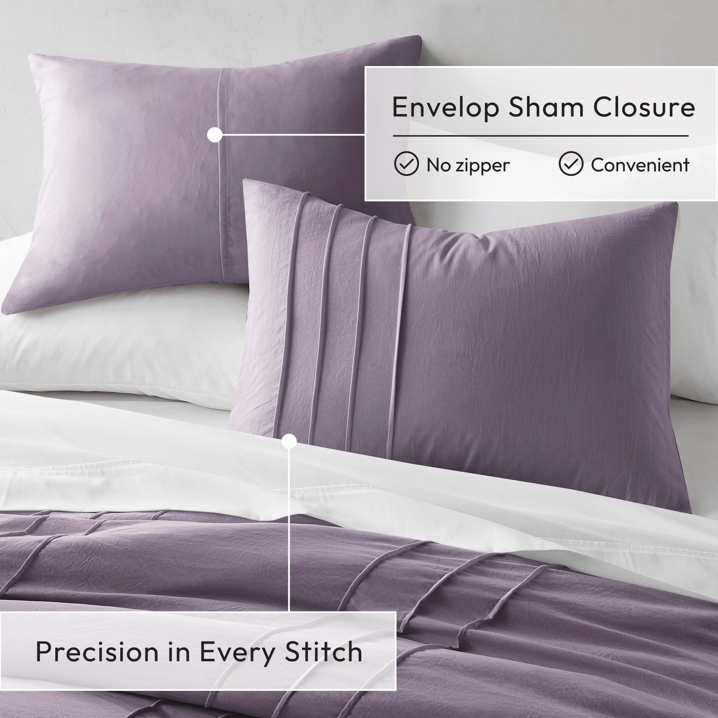 Soft Washed Pleated Duvet Cover Set