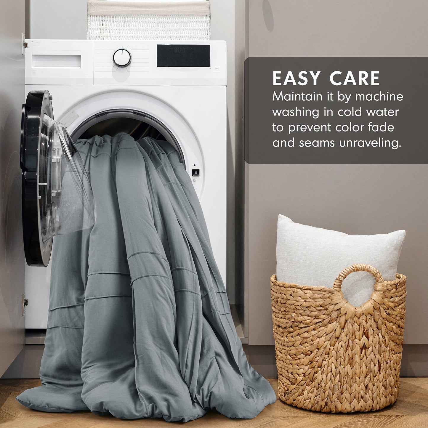 Soft Washed Pleated Comforter Set