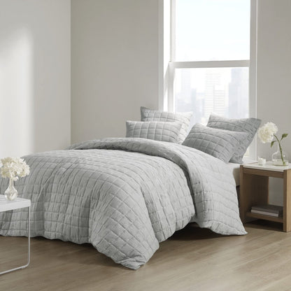 Single Quilted Euro Sham, Grey