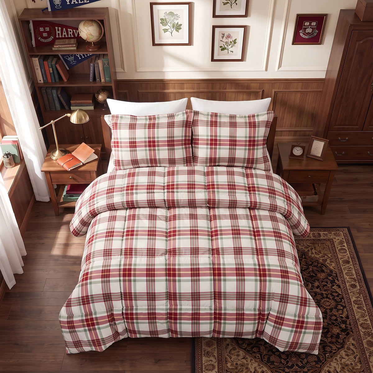 Harrison Plaid Reversible Comforter Bed Set with Pillow Shams