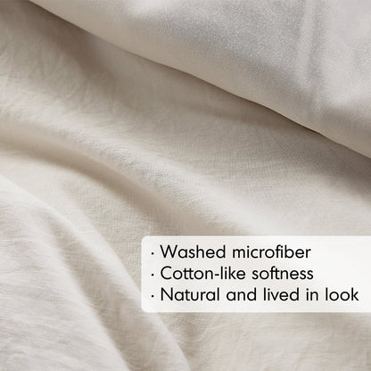 Soft Washed Pleated Duvet Cover Set