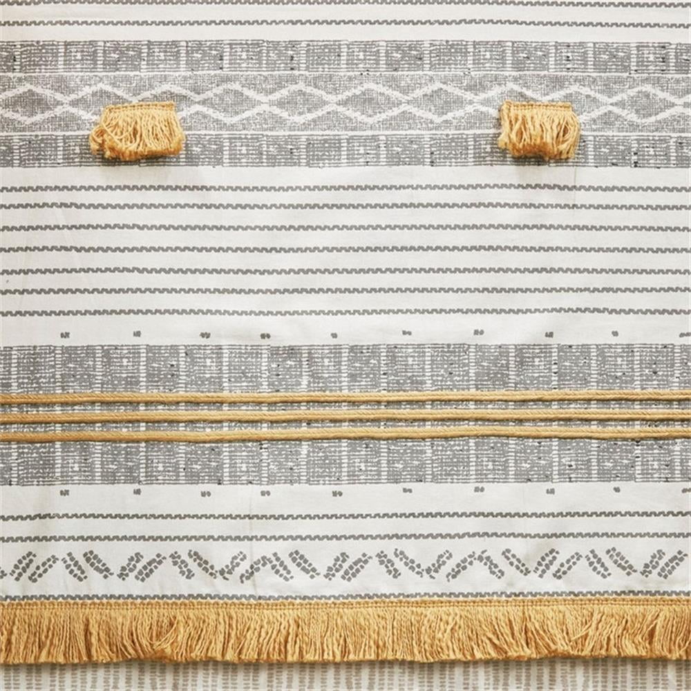 Cody Cotton Stripe Printed Shower Curtain with Tassel