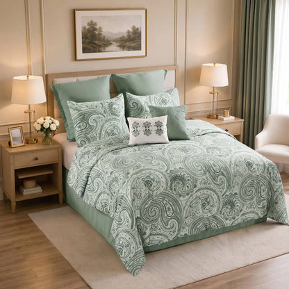 Kamira Cotton Paisley Floral Reversible Comforter Set