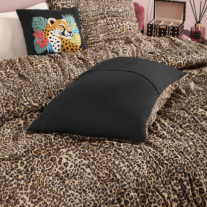 Brown Animal Print Comforter Set, Luxury Bedding Set, Comforter with Decorative Pillow