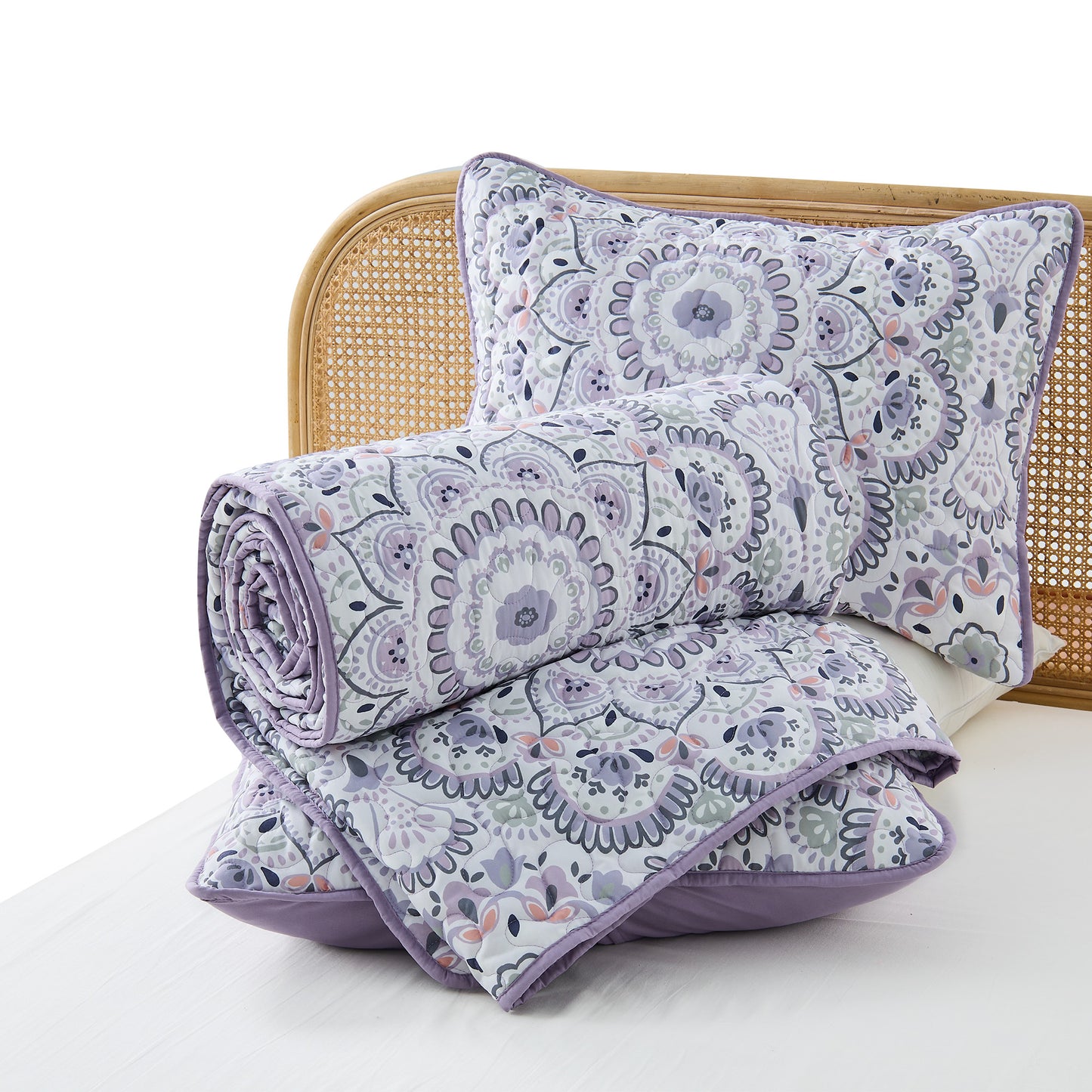 Boho Medallion Reversible Quilt Set with Pillowcase