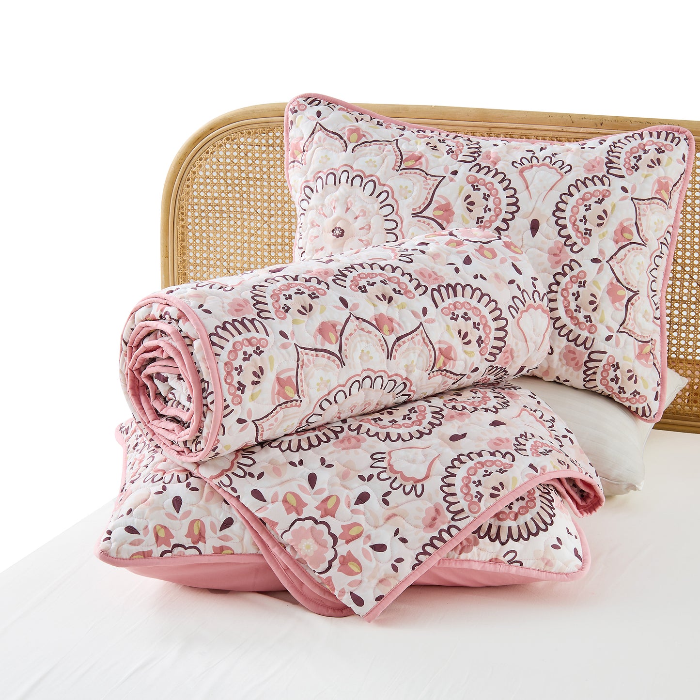 Boho Medallion Reversible Quilt Set with Pillowcase