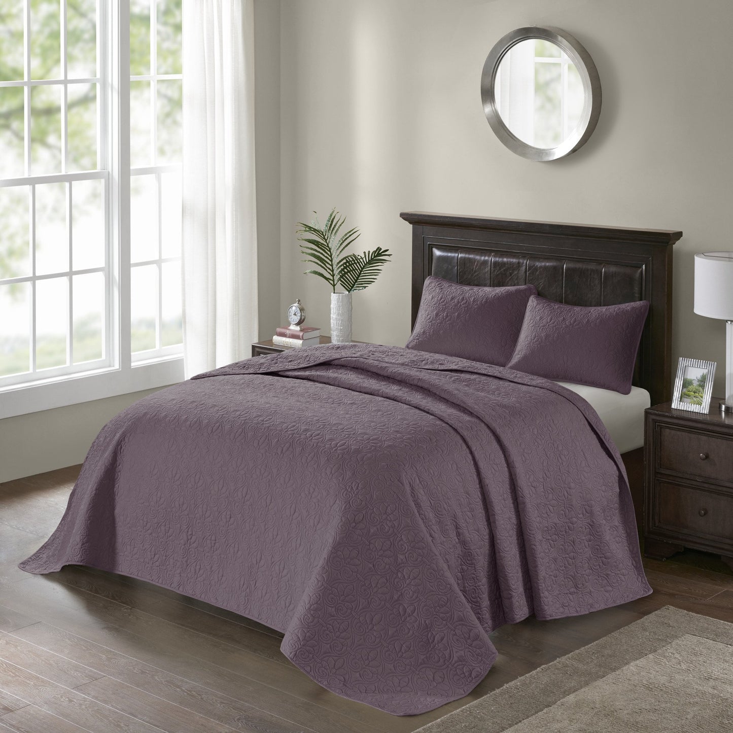 Classic Stitch Bedspread Set Lightweight Reversible Bedding Set