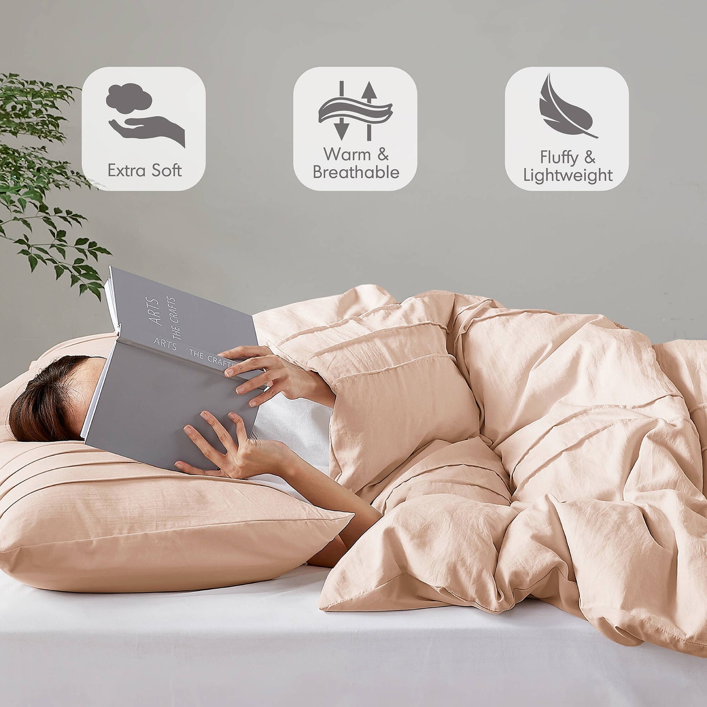 Soft Washed Pleated Comforter Set