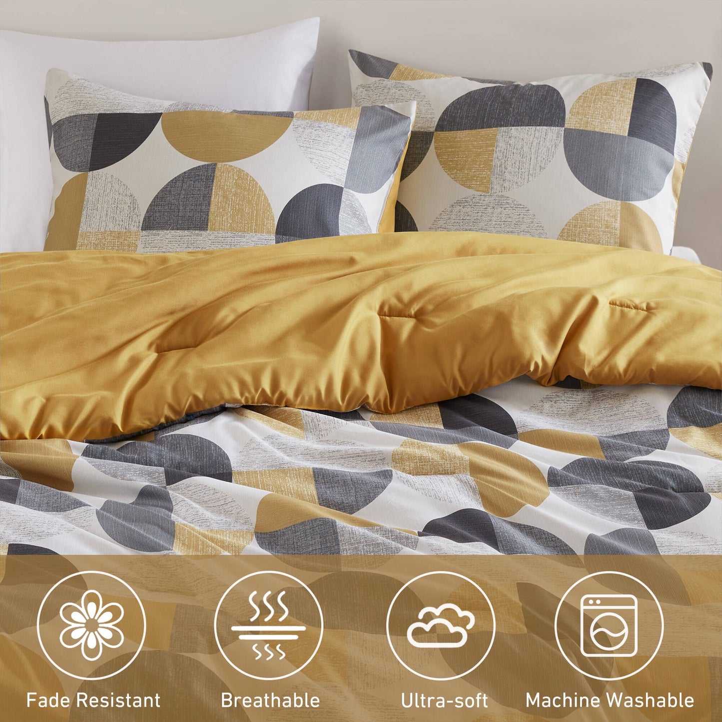Microfiber Comforter Set, Geometric Print