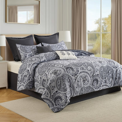 Cotton Floral Printed Reversible Comforter Set
