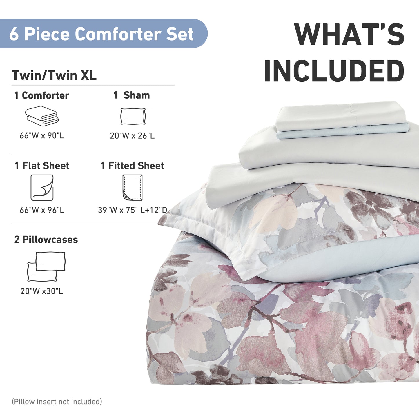 Medallion Pattern Bed in a Bag Bedding Comforter Set with Comforter, Flat Sheets, Fitted Sheets with Side Pockets