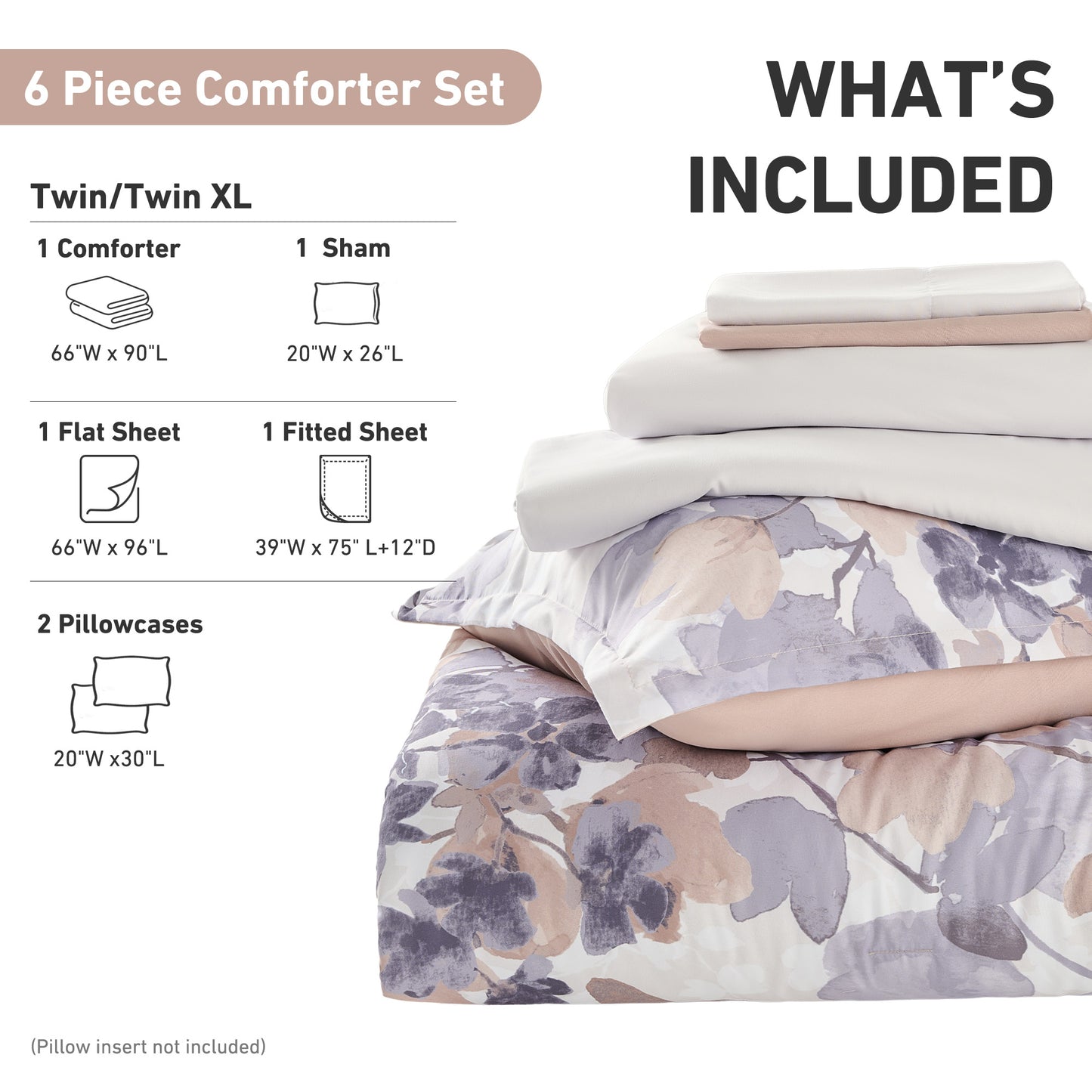 Medallion Pattern Bed in a Bag Bedding Comforter Set with Comforter, Flat Sheets, Fitted Sheets with Side Pockets